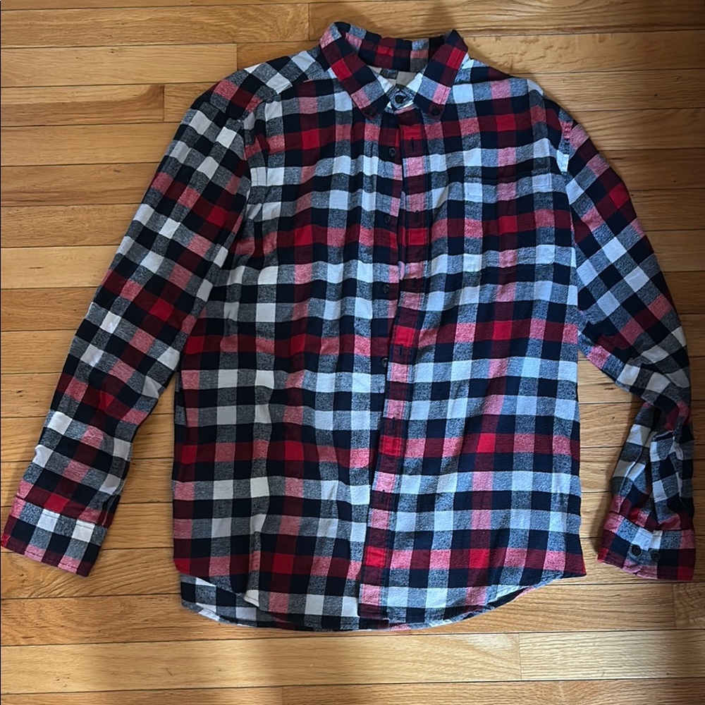 Croft & Barrow Men's Casual Plaid Shirt - Red, Black, White